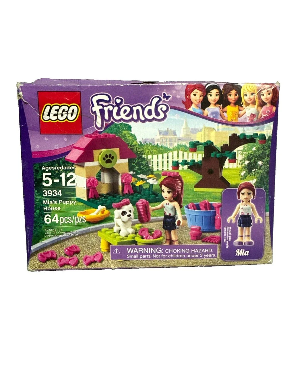 LEGO 3934 Friends Mia's Puppy House Sealed Damaged box